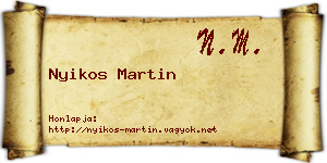Nyikos Martin névjegykártya