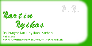 martin nyikos business card